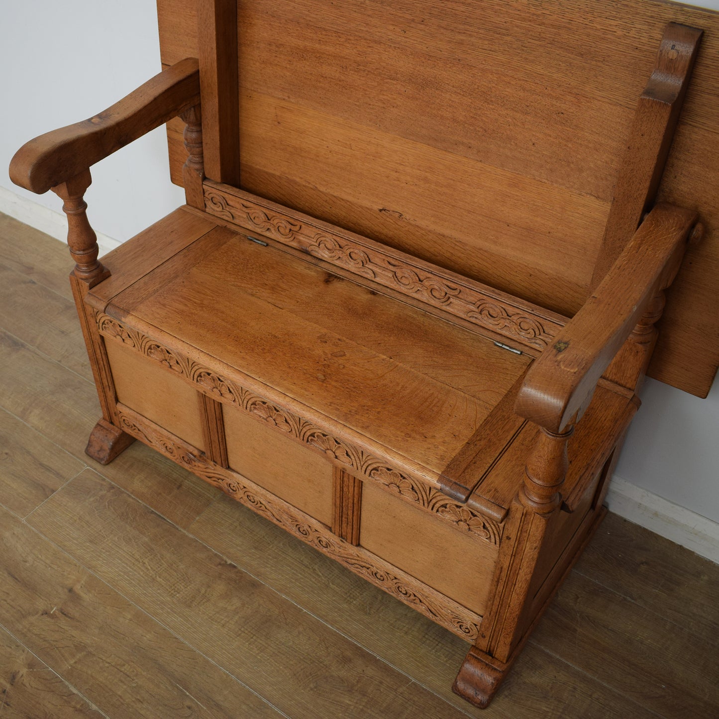 Restored Oak Monks Bench