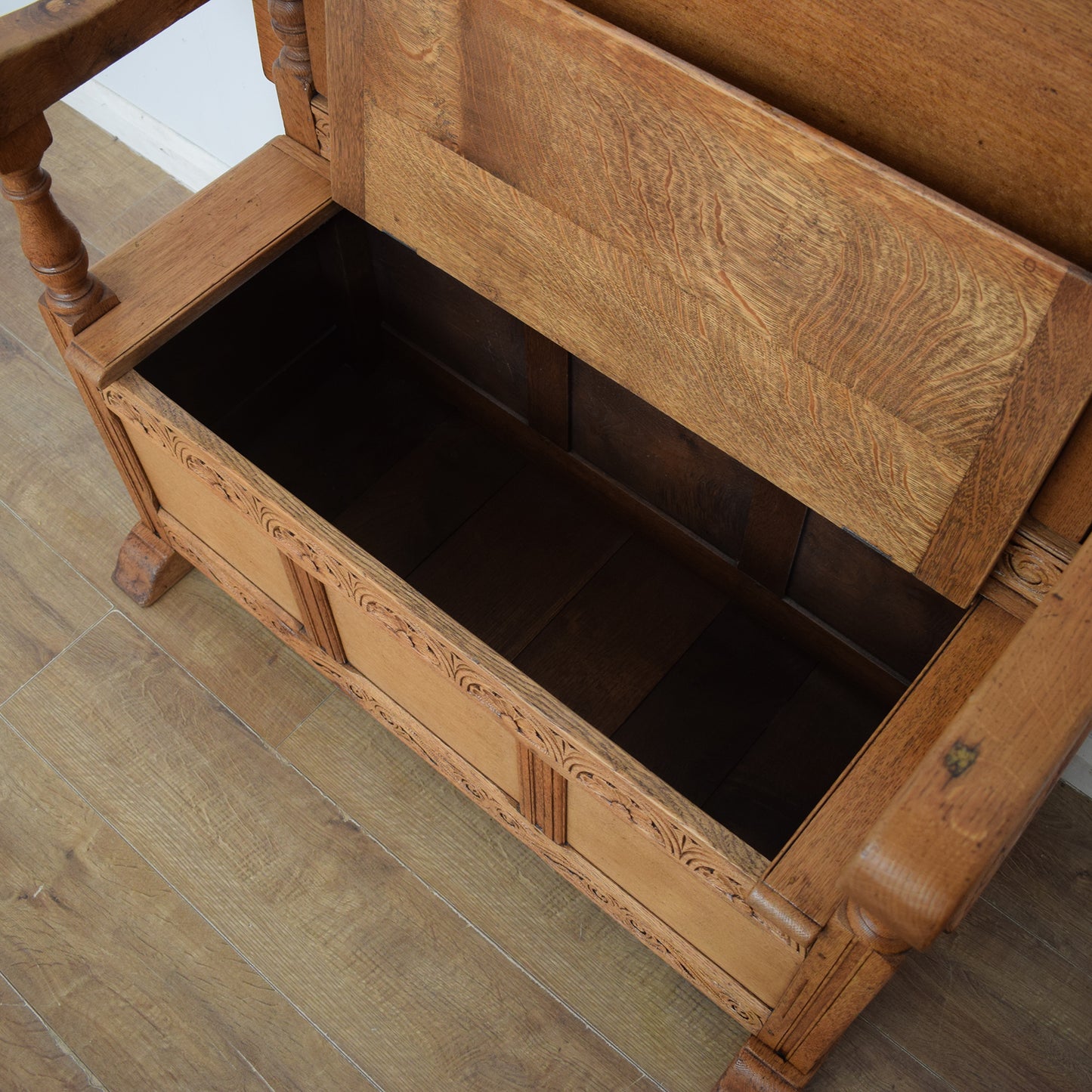 Restored Oak Monks Bench