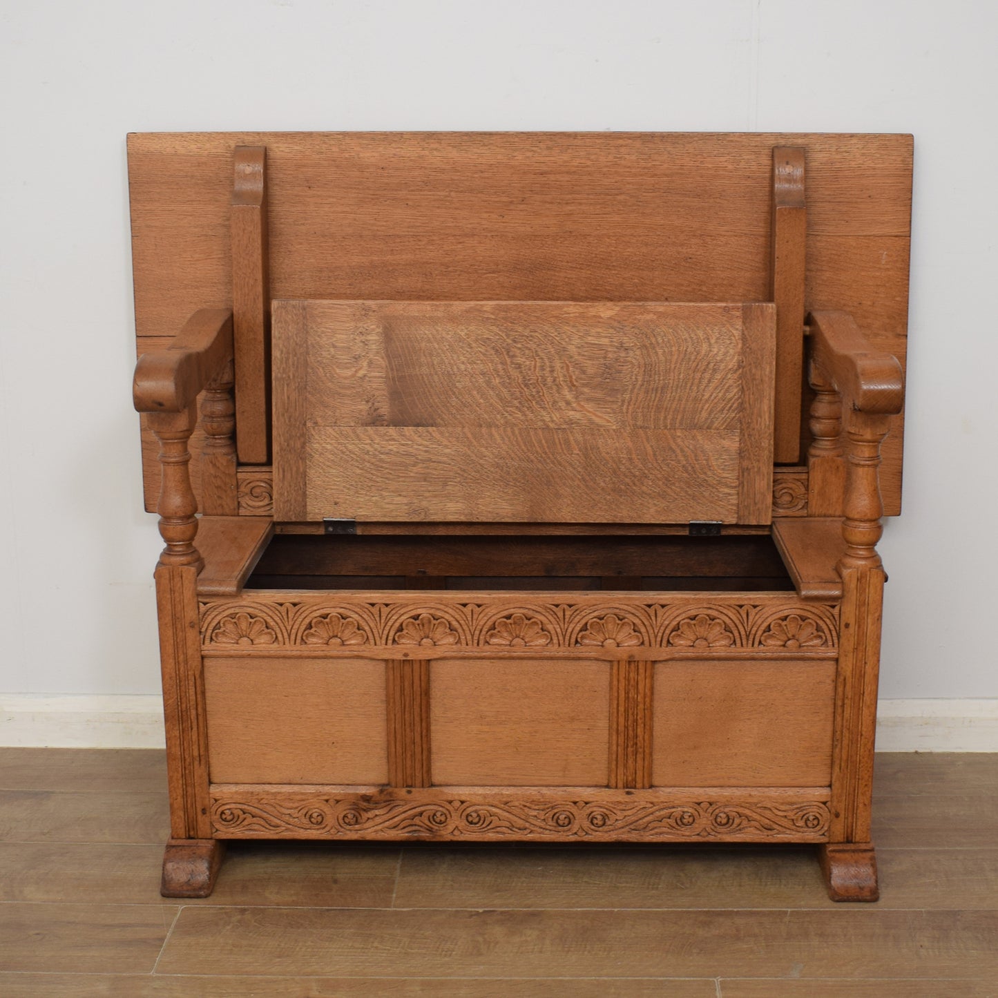 Restored Oak Monks Bench