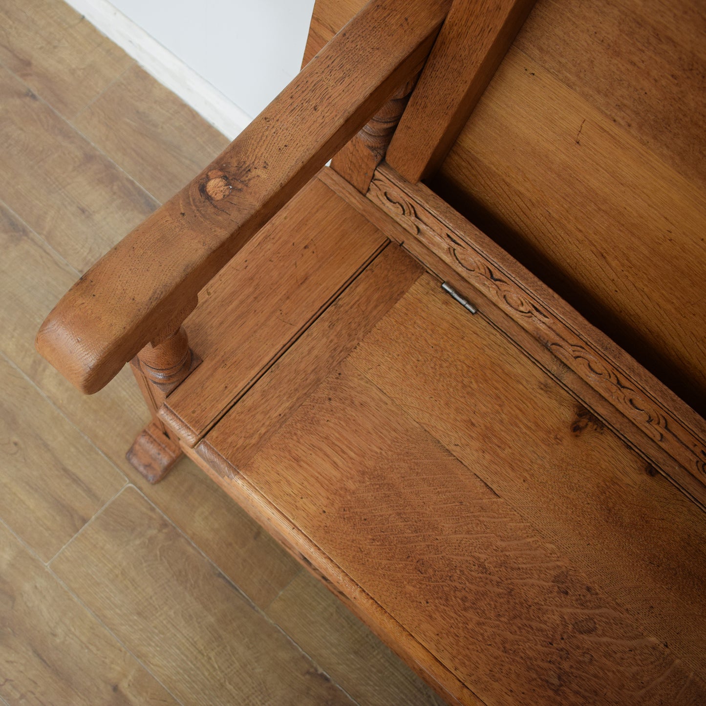 Restored Oak Monks Bench