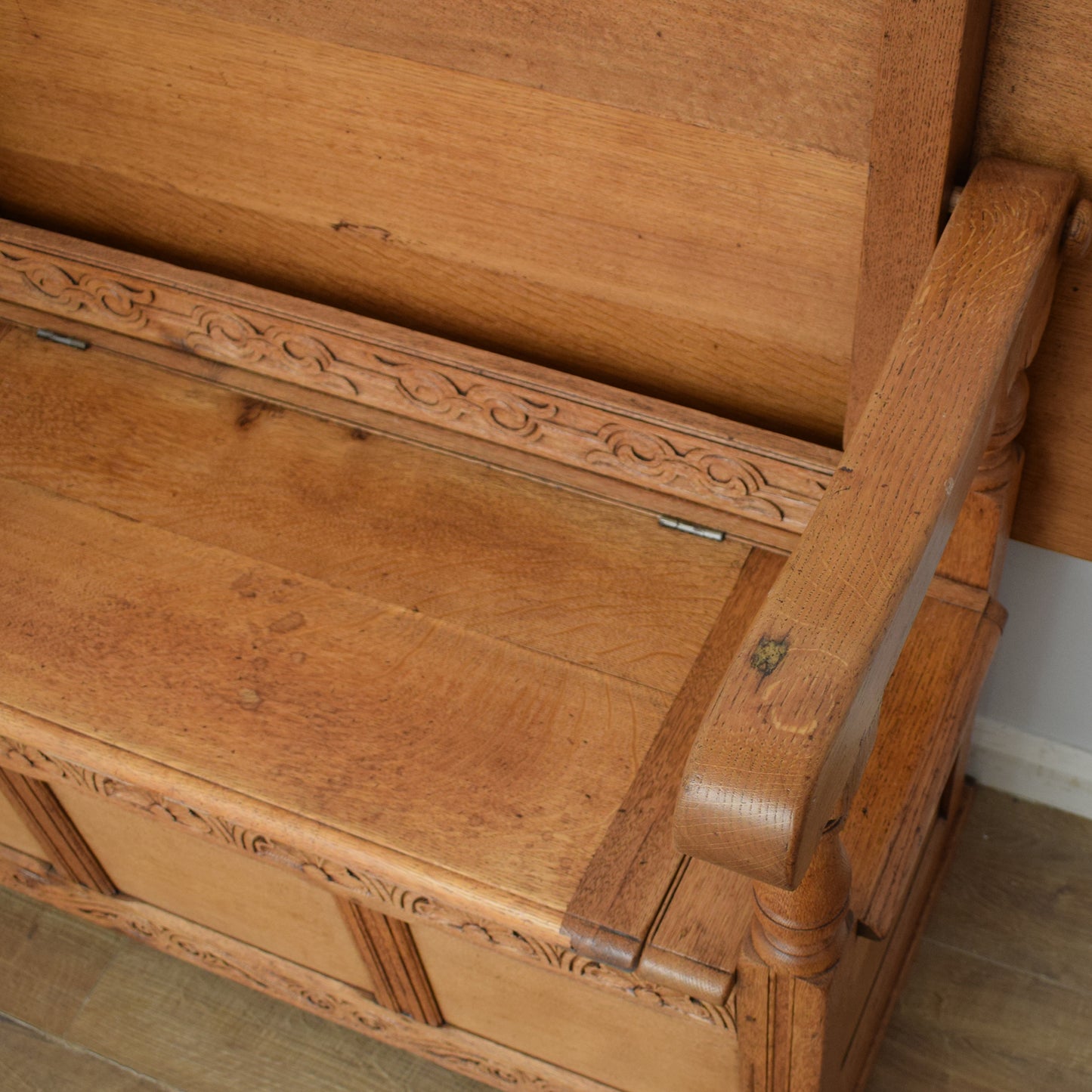 Restored Oak Monks Bench