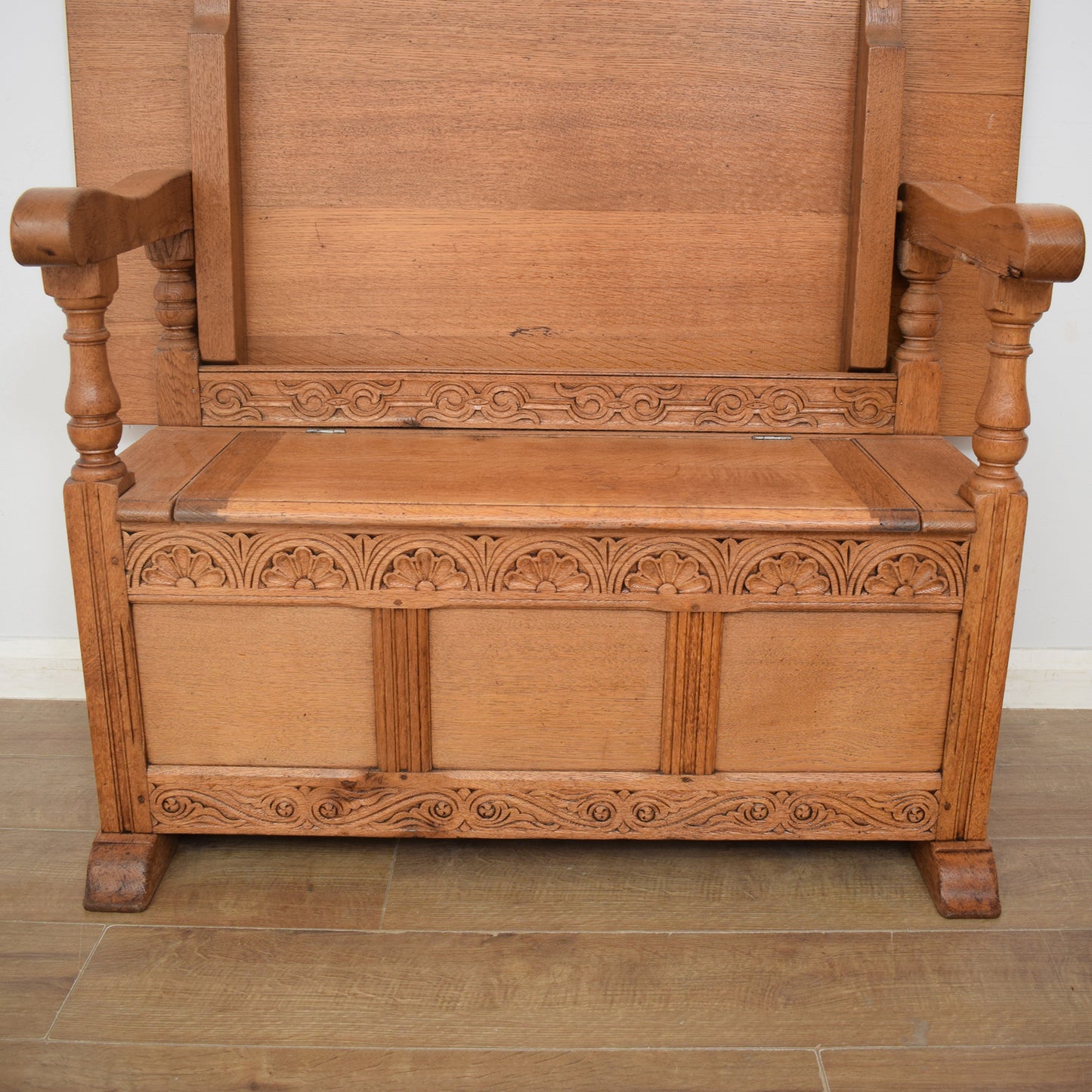 Restored Oak Monks Bench