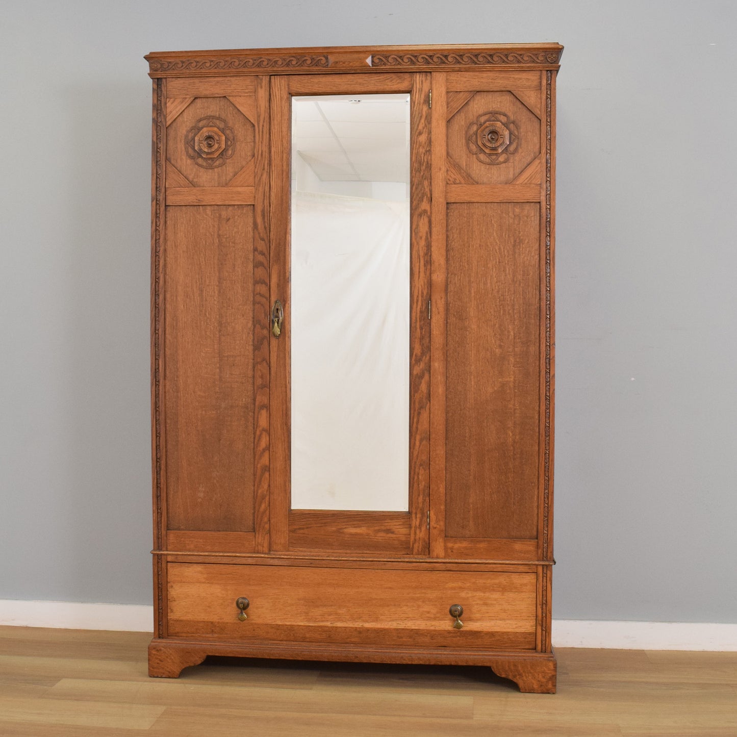 Oak Mirrored Hallrobe
