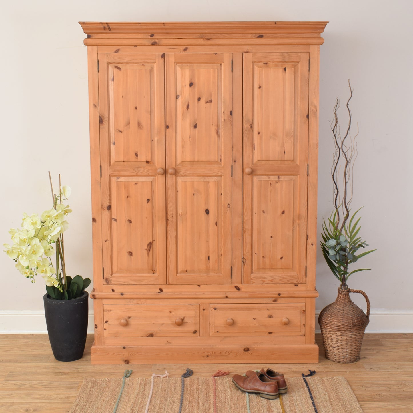 Pine Three Door Wardrobe
