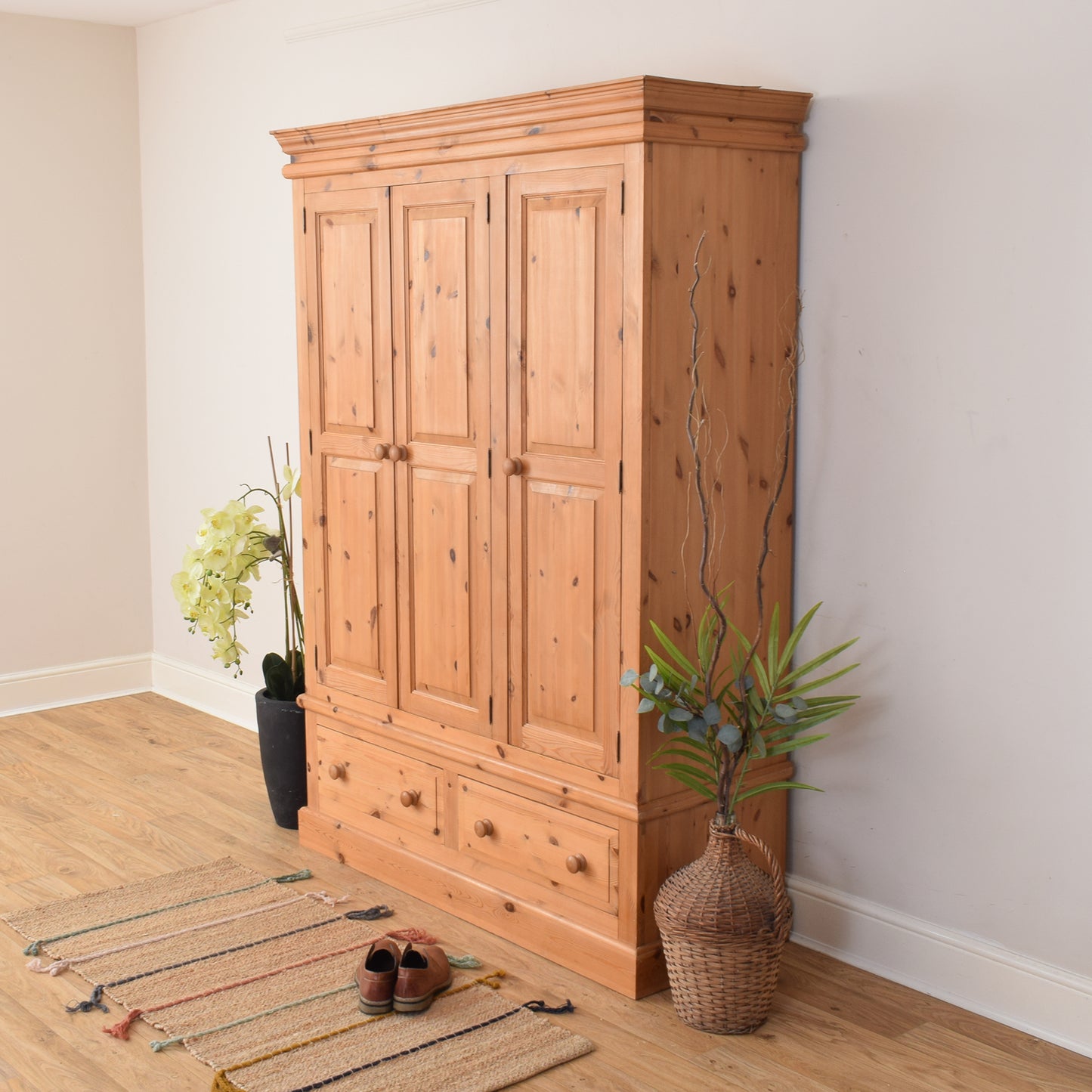 Pine Three Door Wardrobe