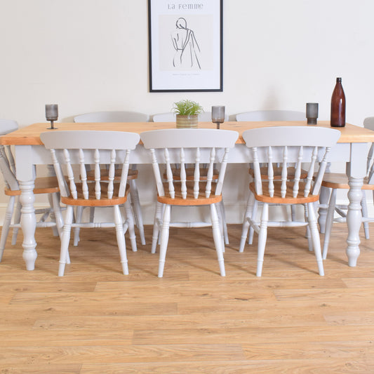 Painted Table And Eight Chairs