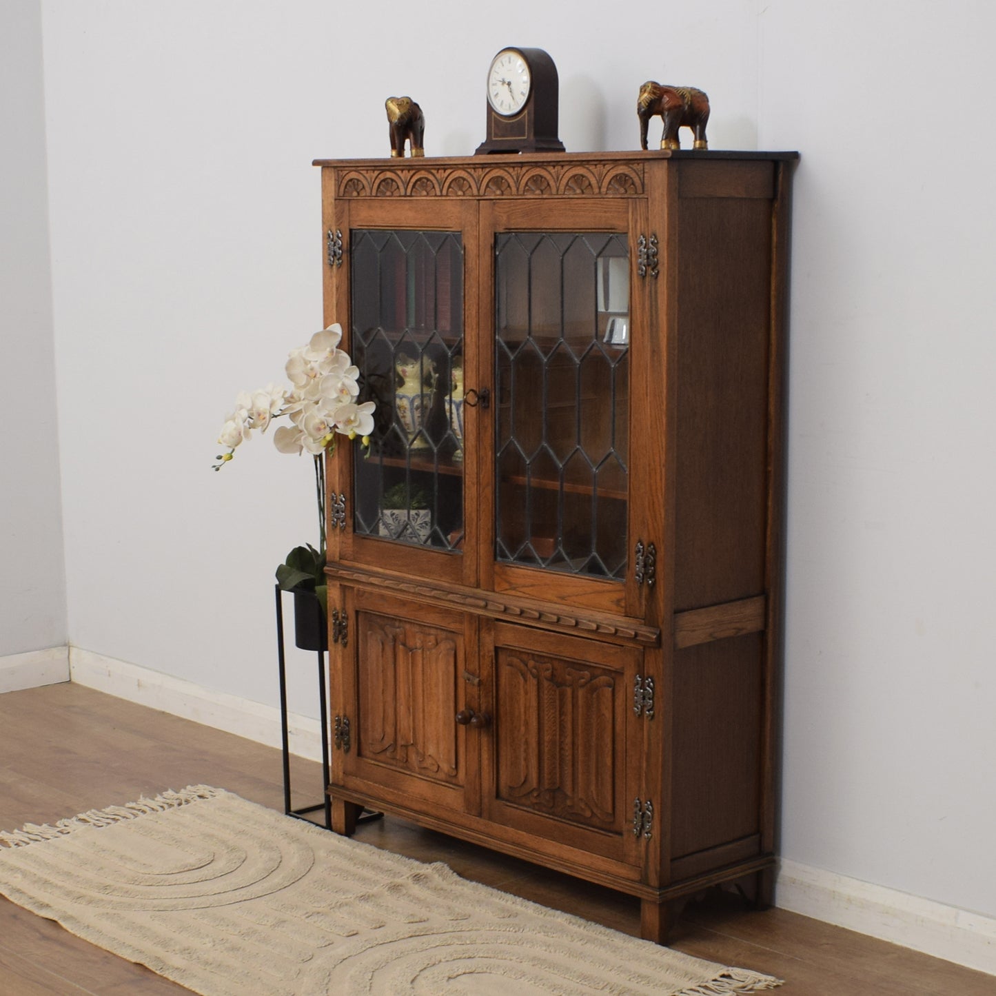 Vintage Oak Glazed Cabinet