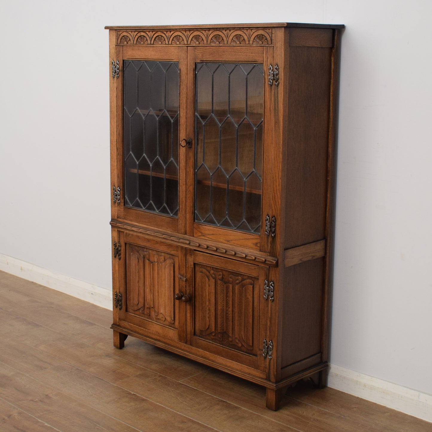Vintage Oak Glazed Cabinet