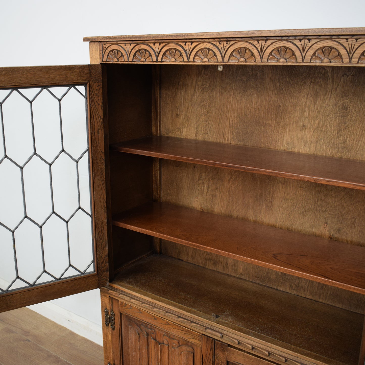 Vintage Oak Glazed Cabinet
