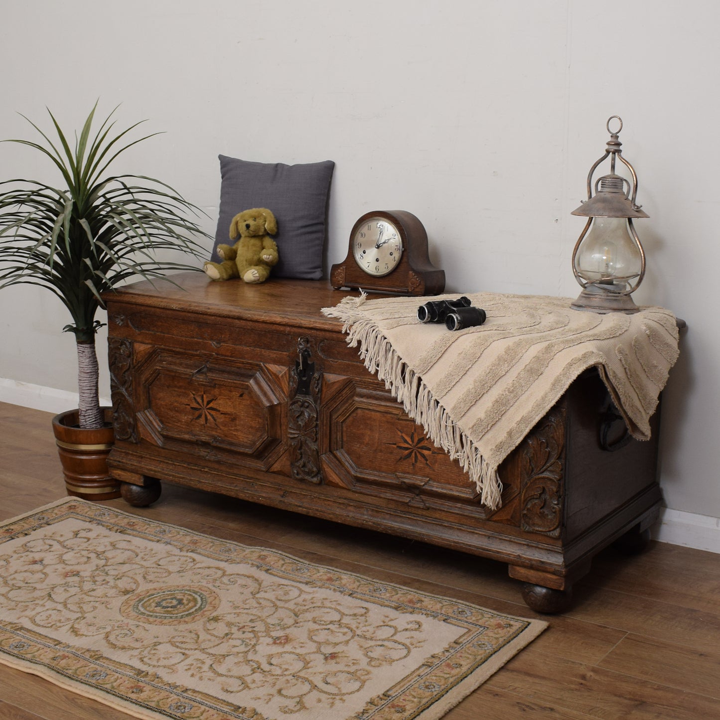 Antique Oak Trunk