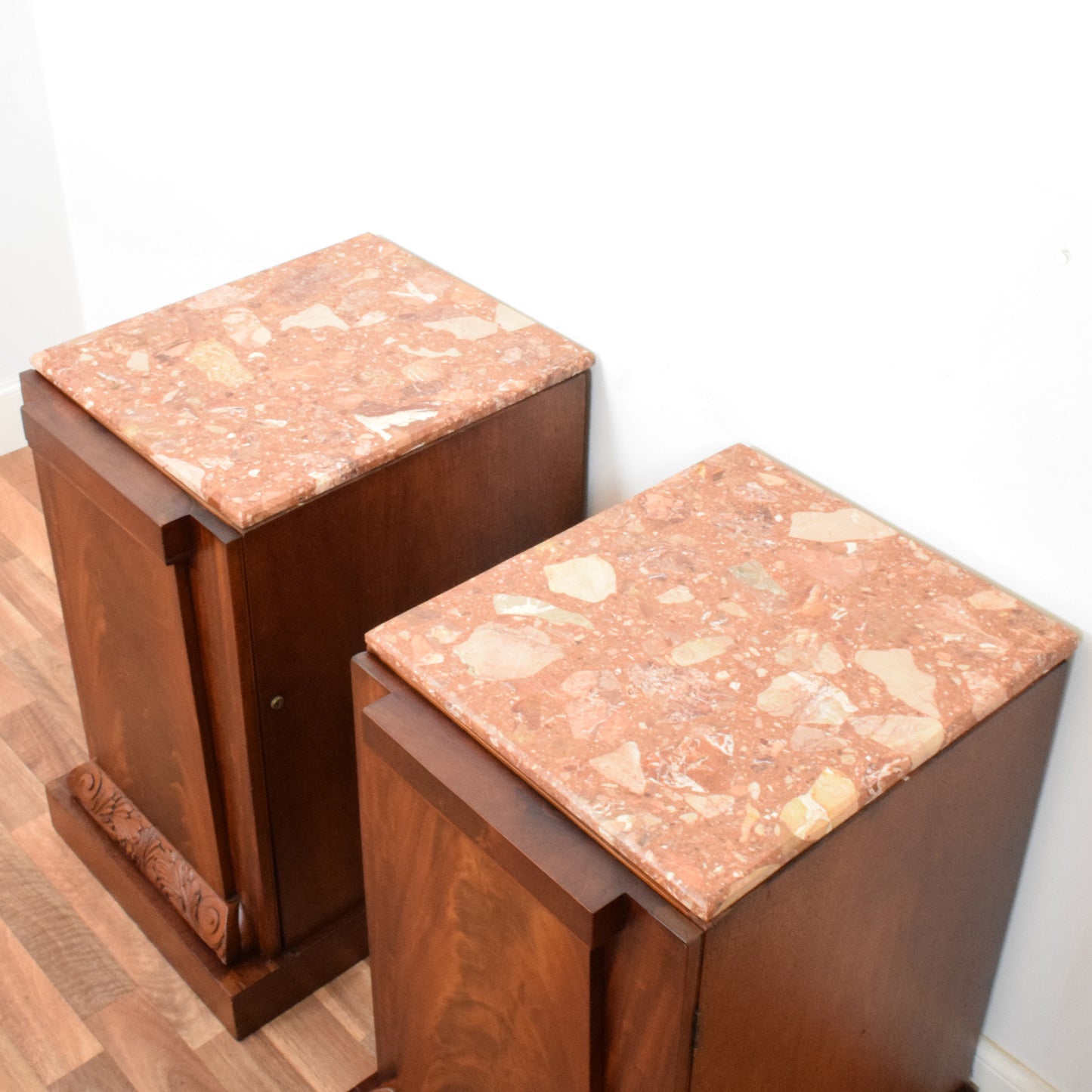 Marble Top Mahogany Bedsides