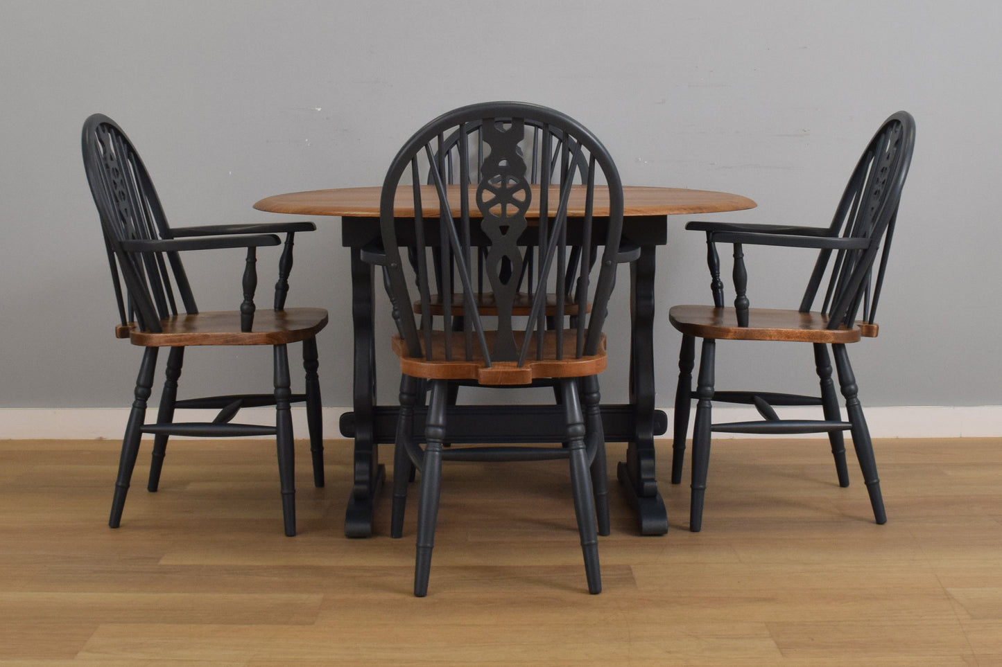 Painted Drop-Leaf Table and Four