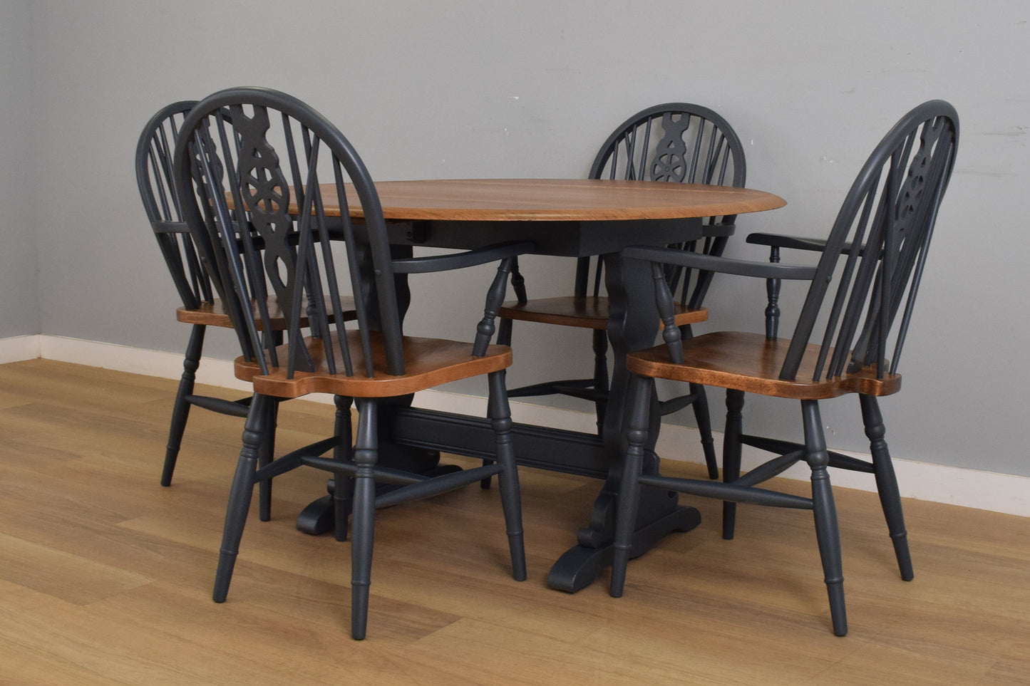 Painted Drop-Leaf Table and Four