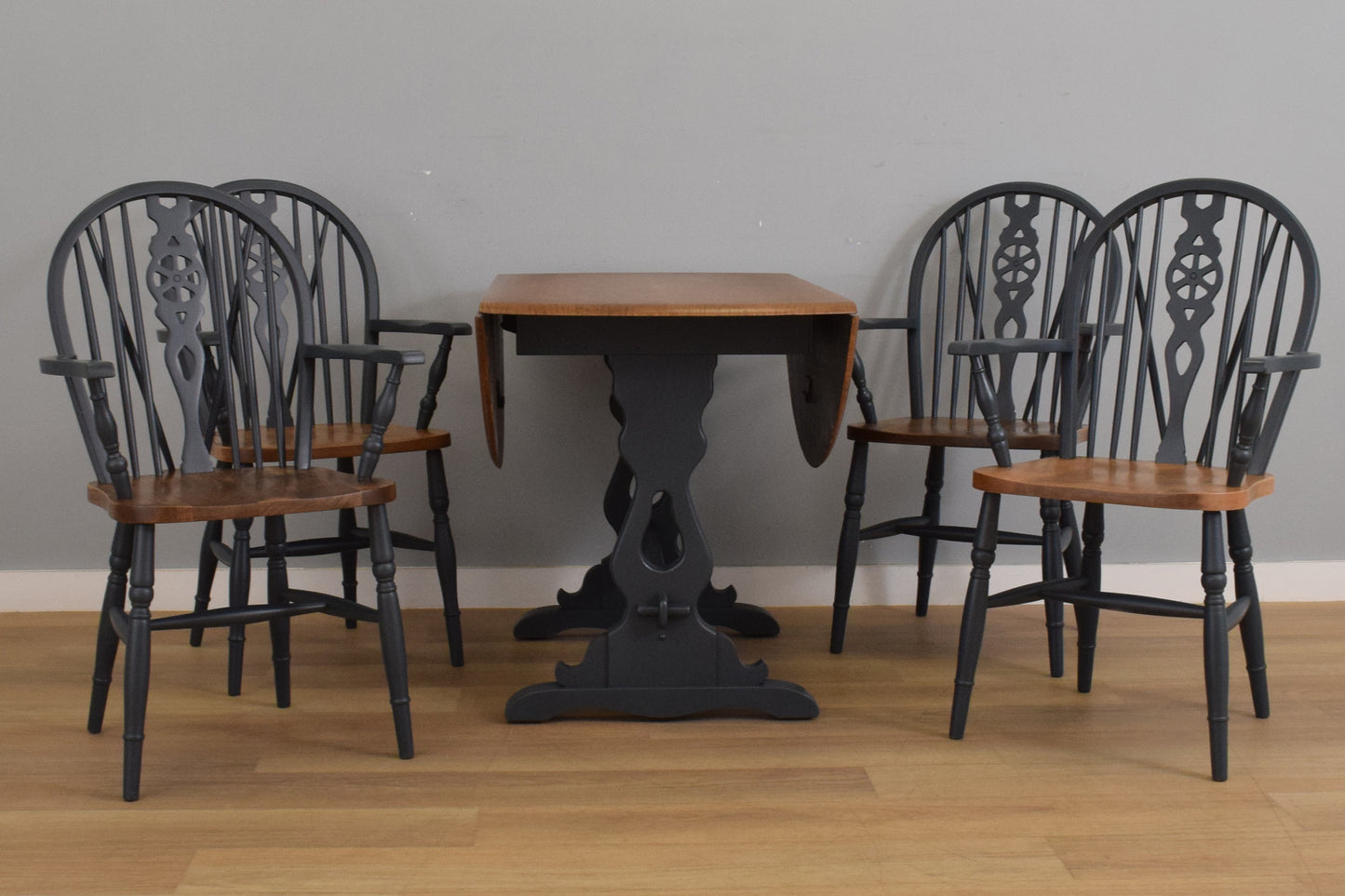 Painted Drop-Leaf Table and Four