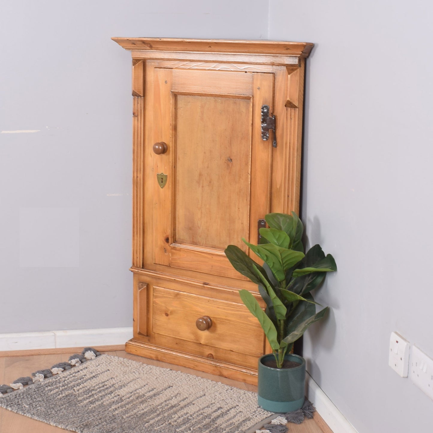 Antique Pine Corner Wall Unit