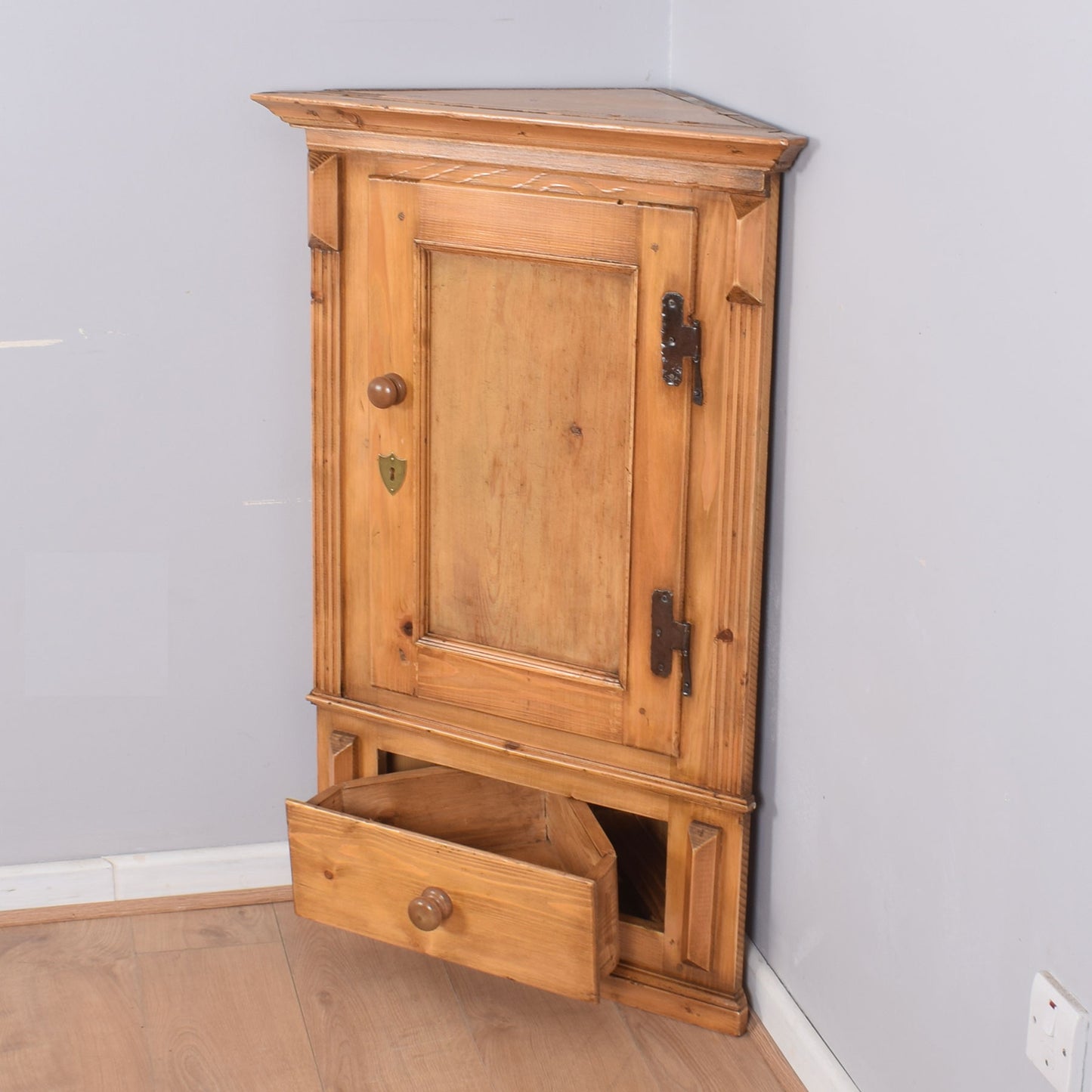 Antique Pine Corner Wall Unit