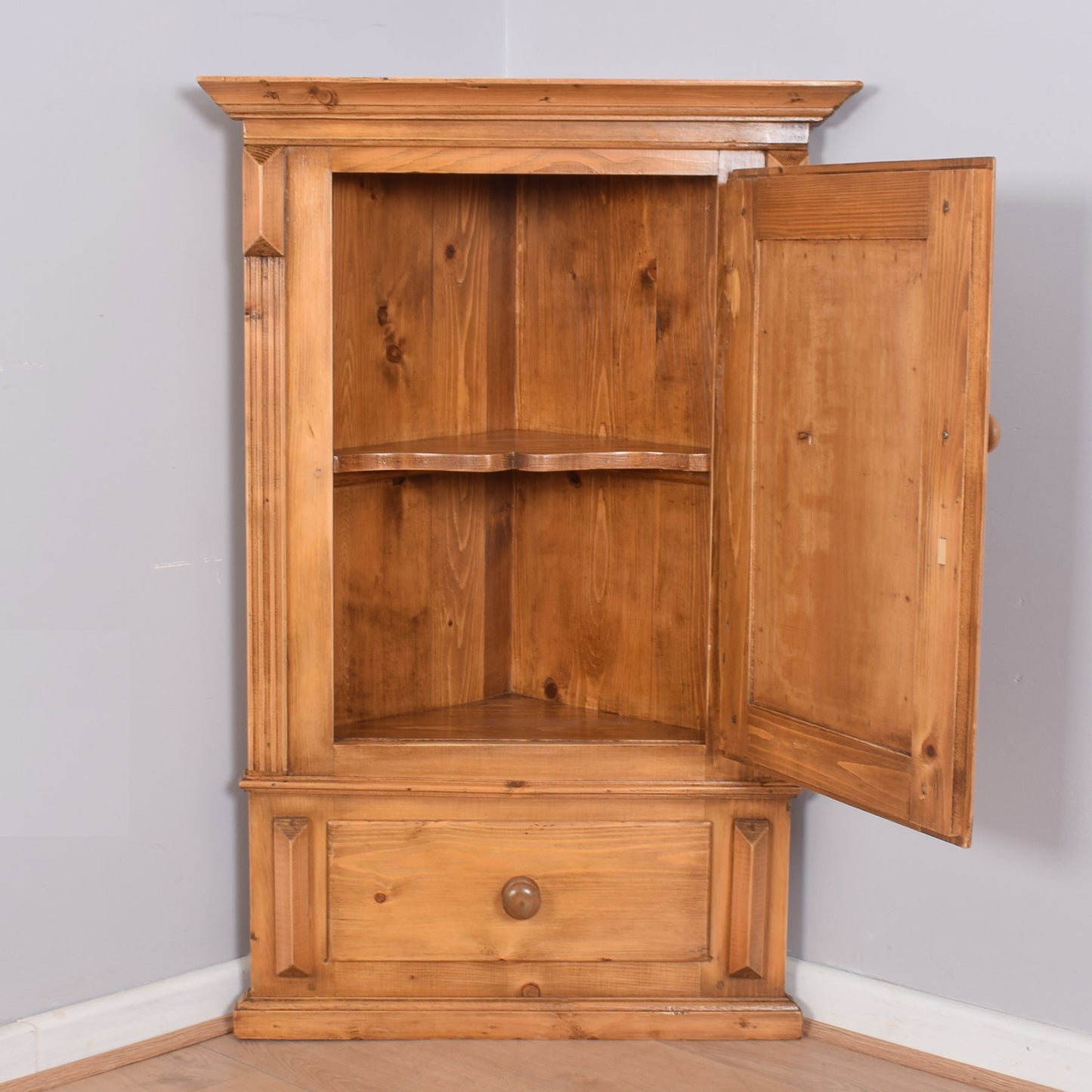 Antique Pine Corner Wall Unit