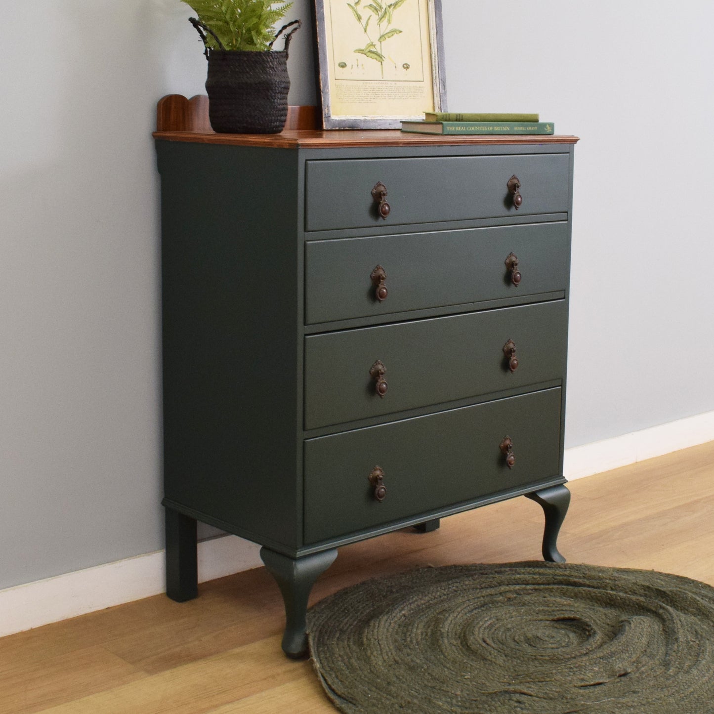Painted Mahogany Veneer Chest of Drawers