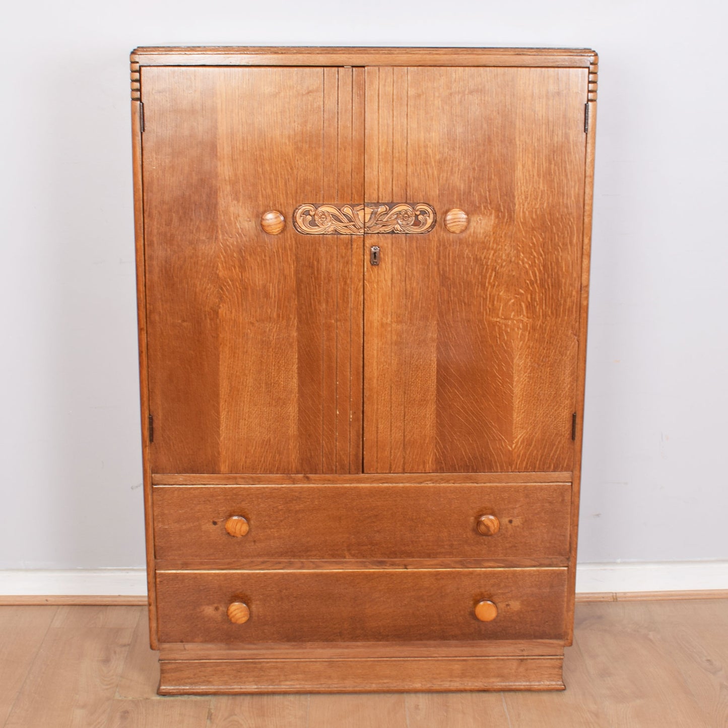 Art Deco Oak Tallboy