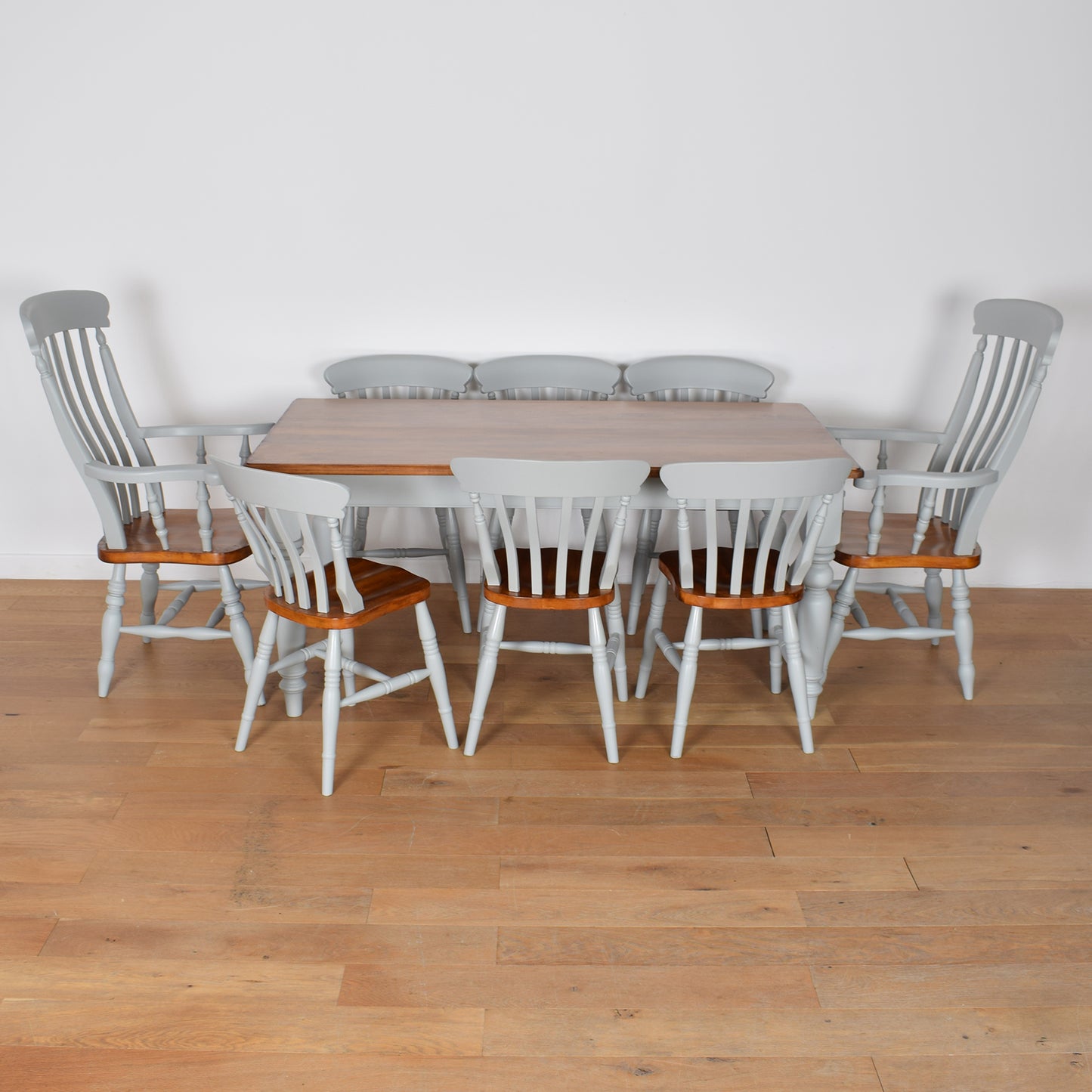 Painted Dining Table with Eight Chairs