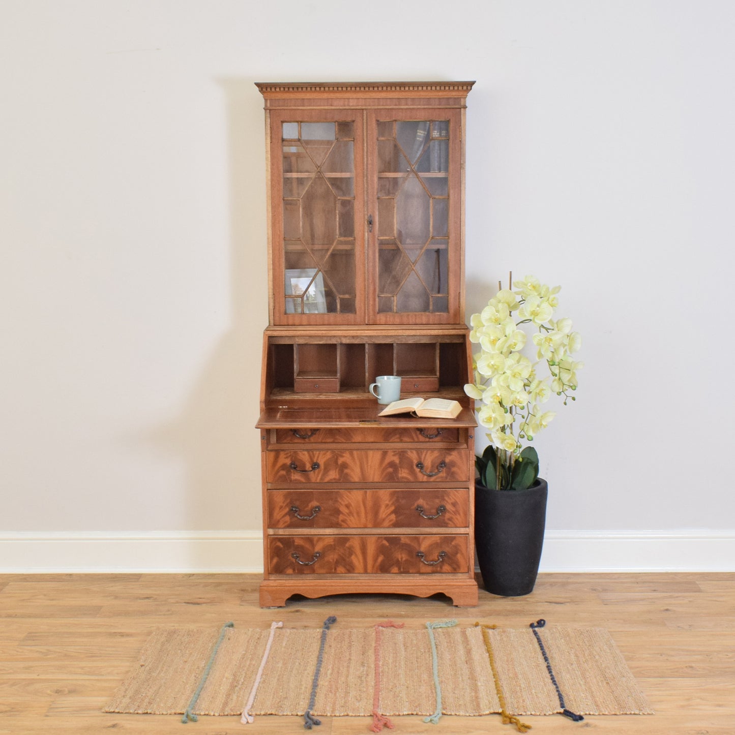 Restored Mahogany Bureau Bookcase