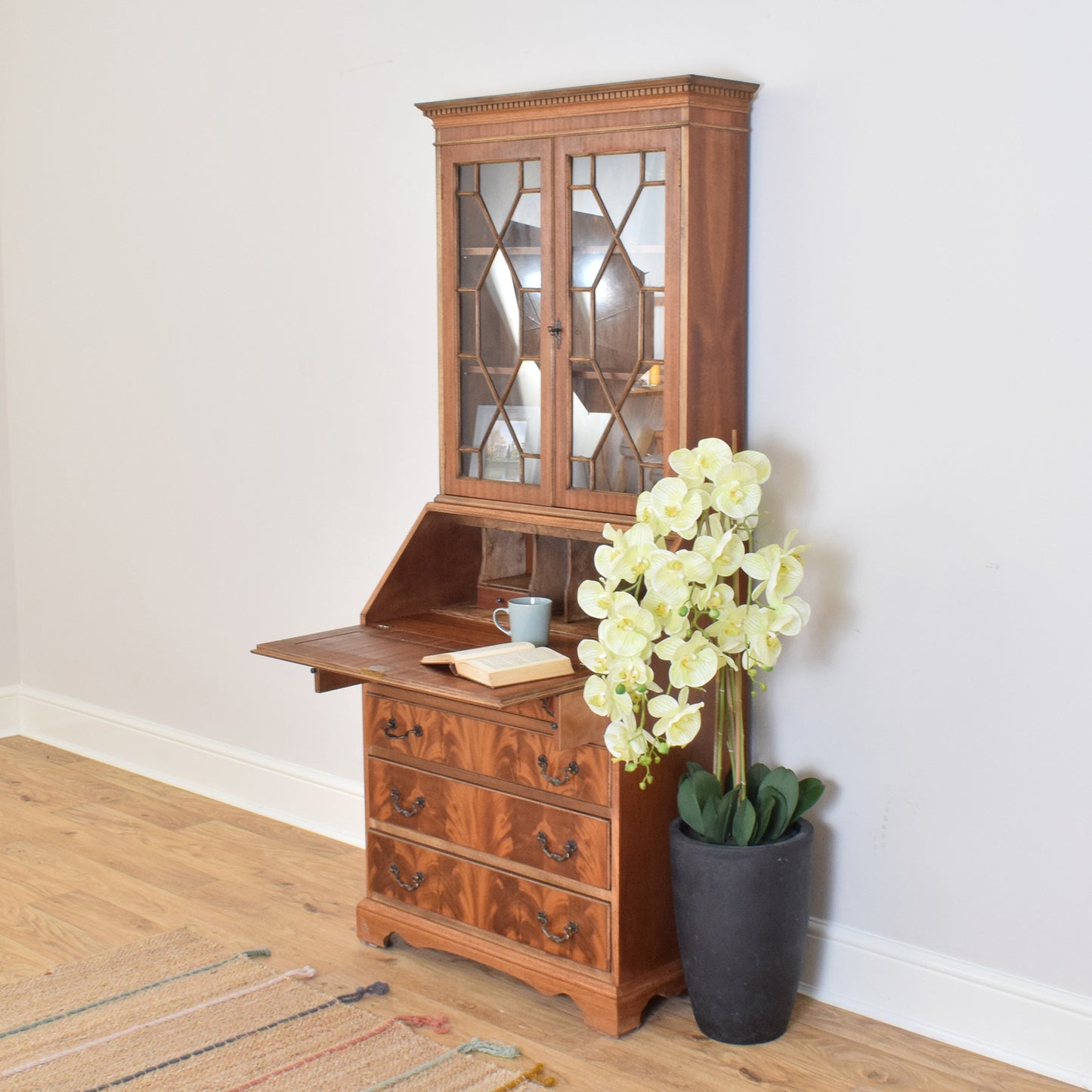 Restored Mahogany Bureau Bookcase