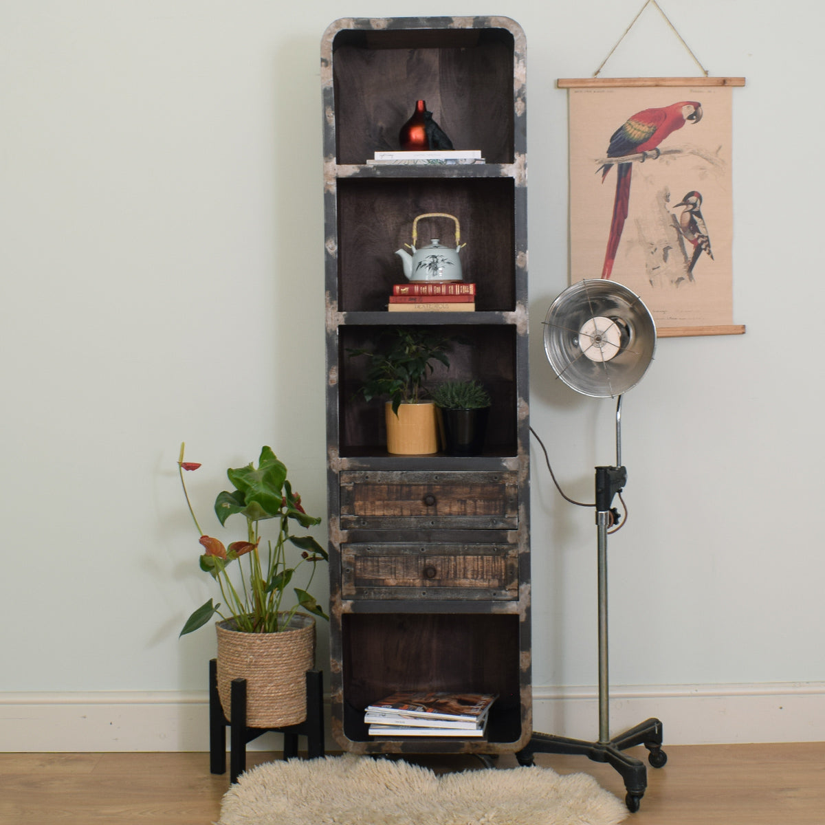 Mango & Steel Tall Bookcase