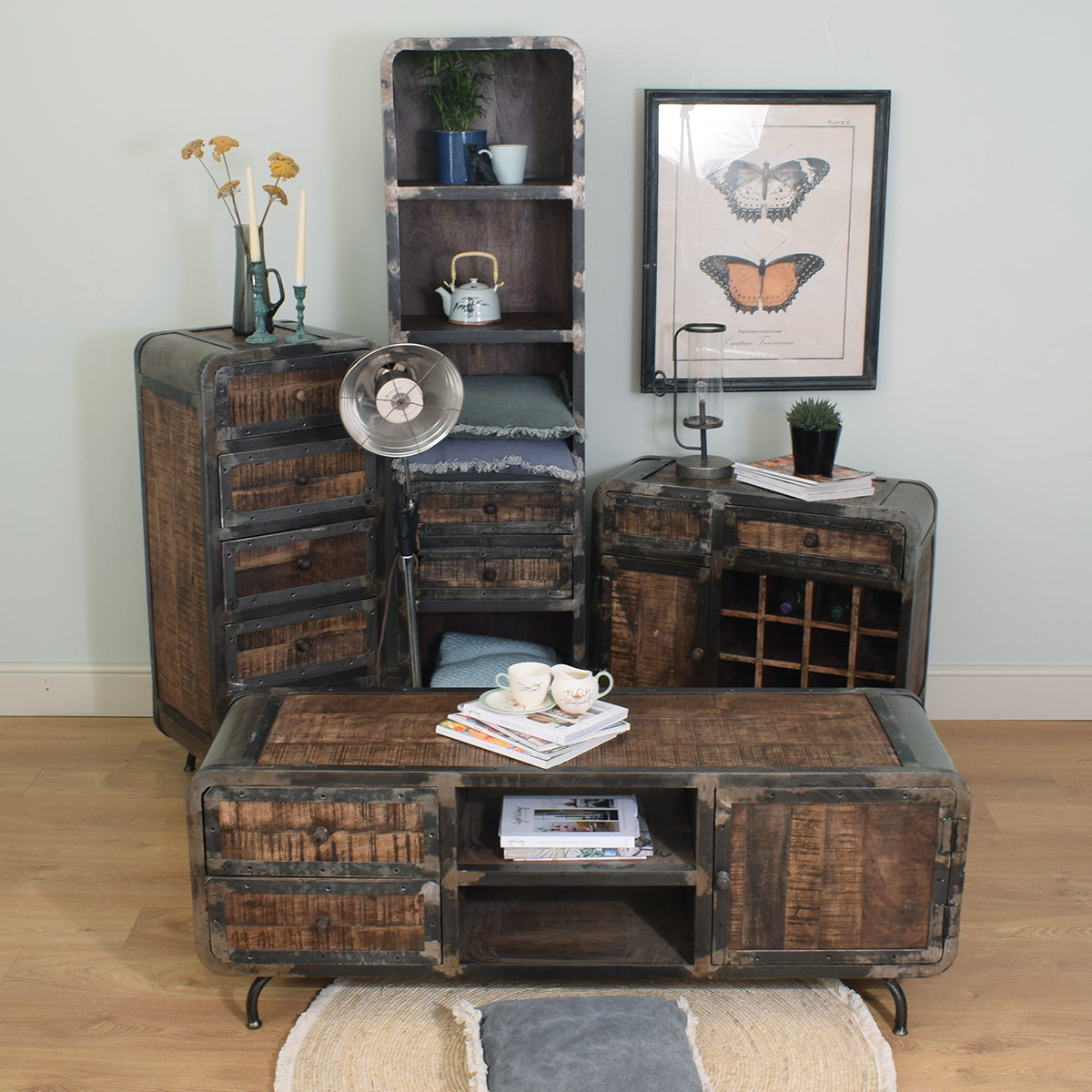 Mango & Steel Tall Bookcase