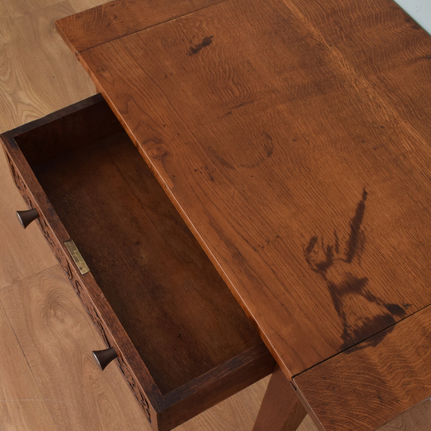 Carved Oak Side Table