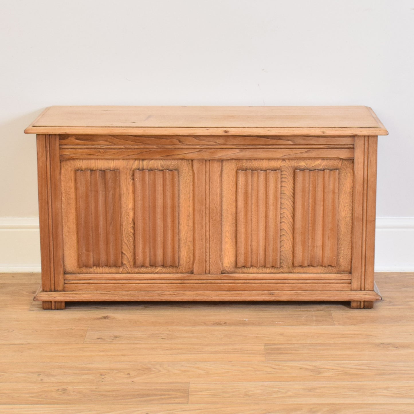Restored Oak Linenfold Blanket Box