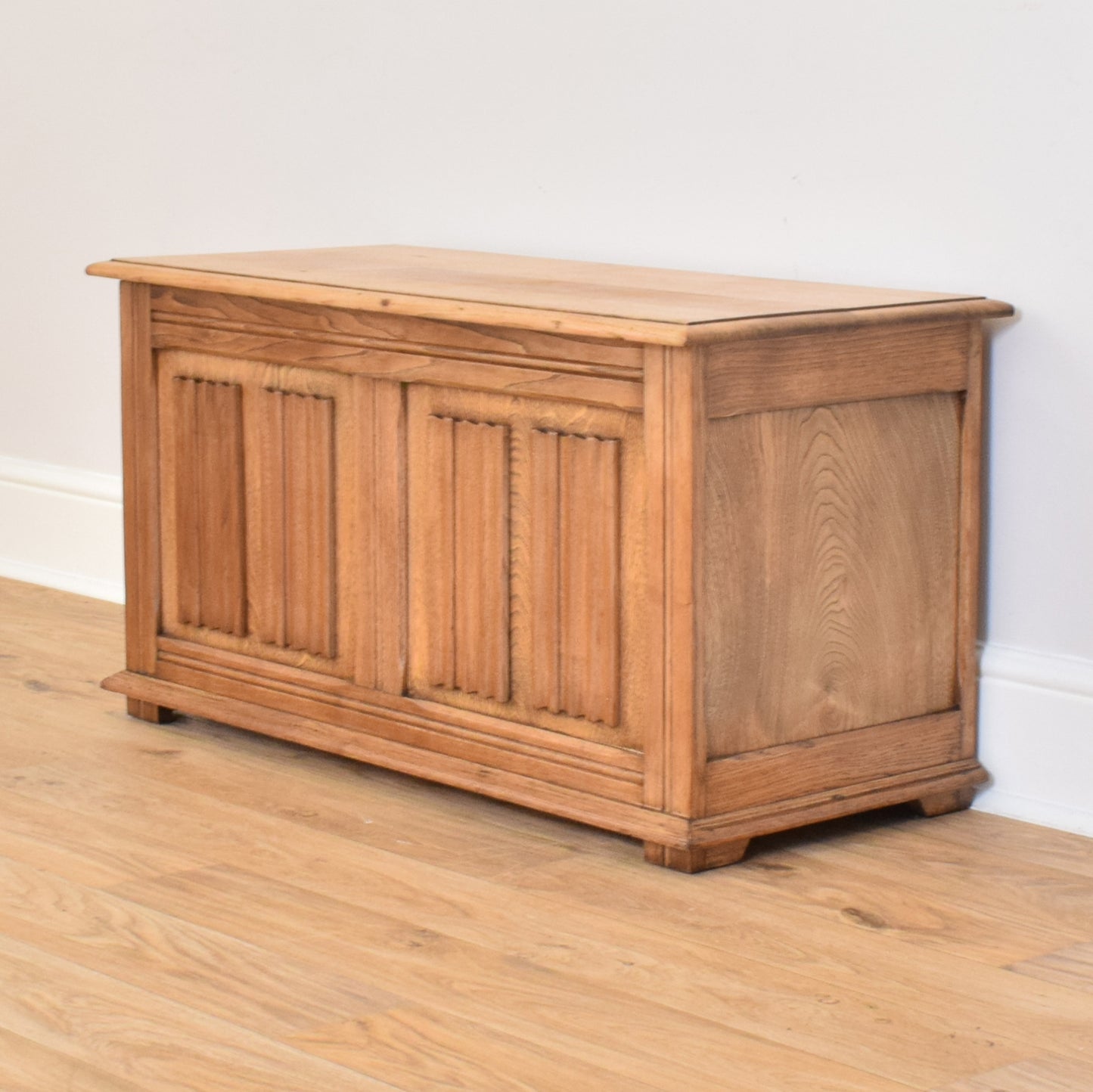 Restored Oak Linenfold Blanket Box