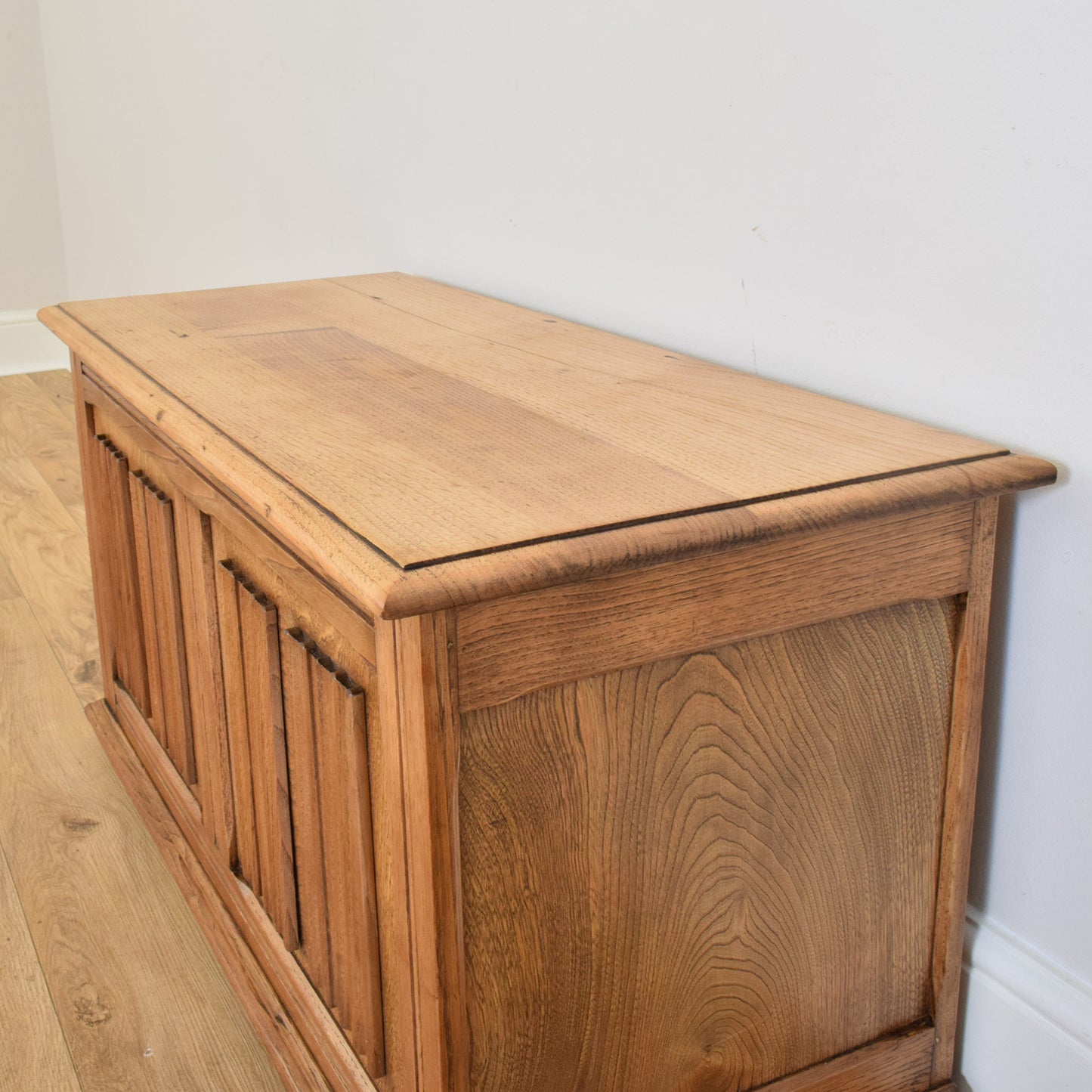 Restored Oak Linenfold Blanket Box