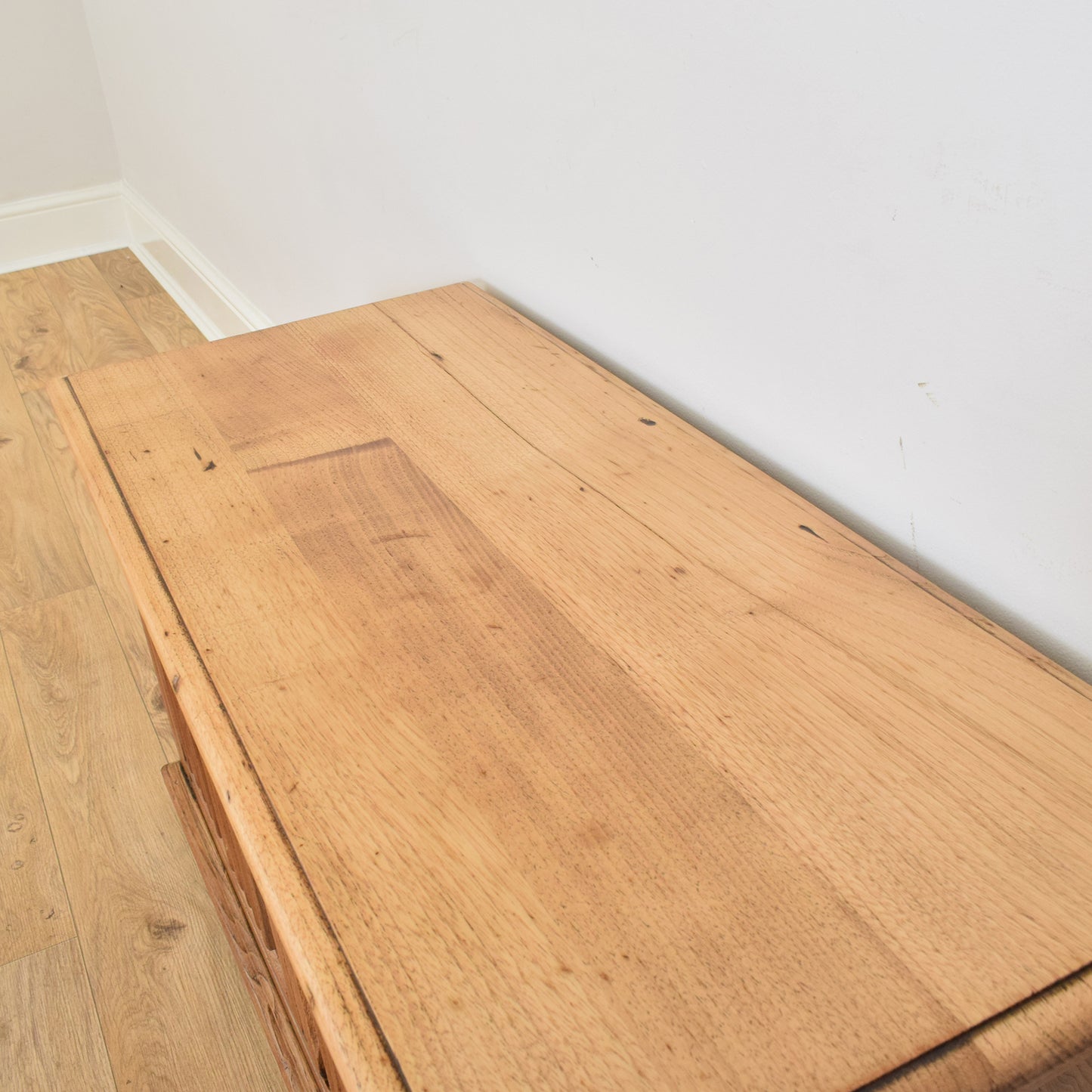 Restored Oak Linenfold Blanket Box