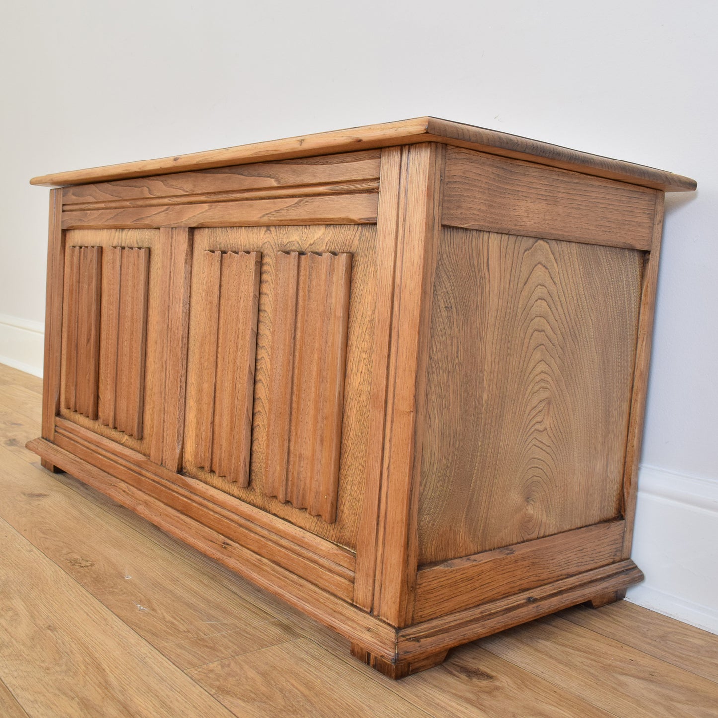 Restored Oak Linenfold Blanket Box