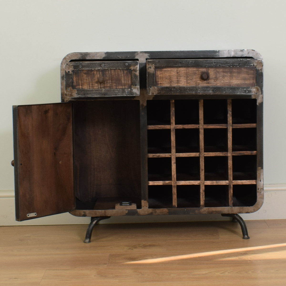 Mango & Steel Wine Cabinet