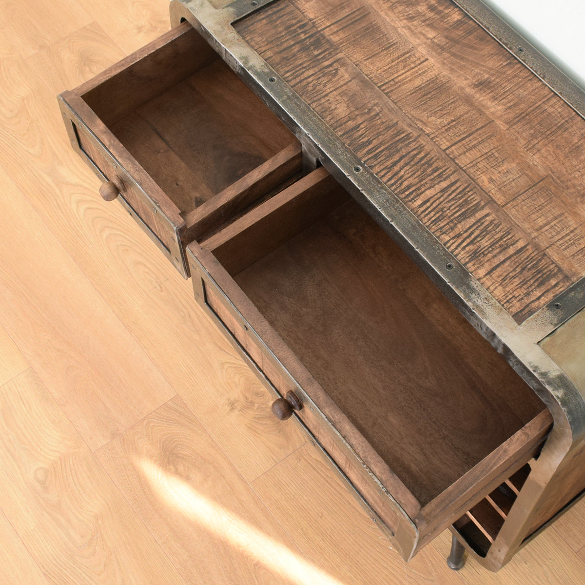 Mango & Steel Wine Cabinet