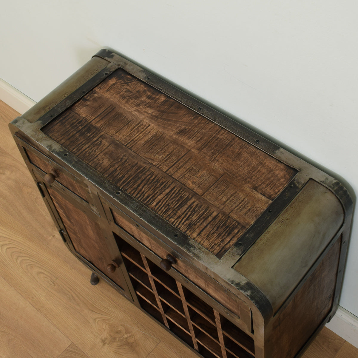 Mango & Steel Wine Cabinet