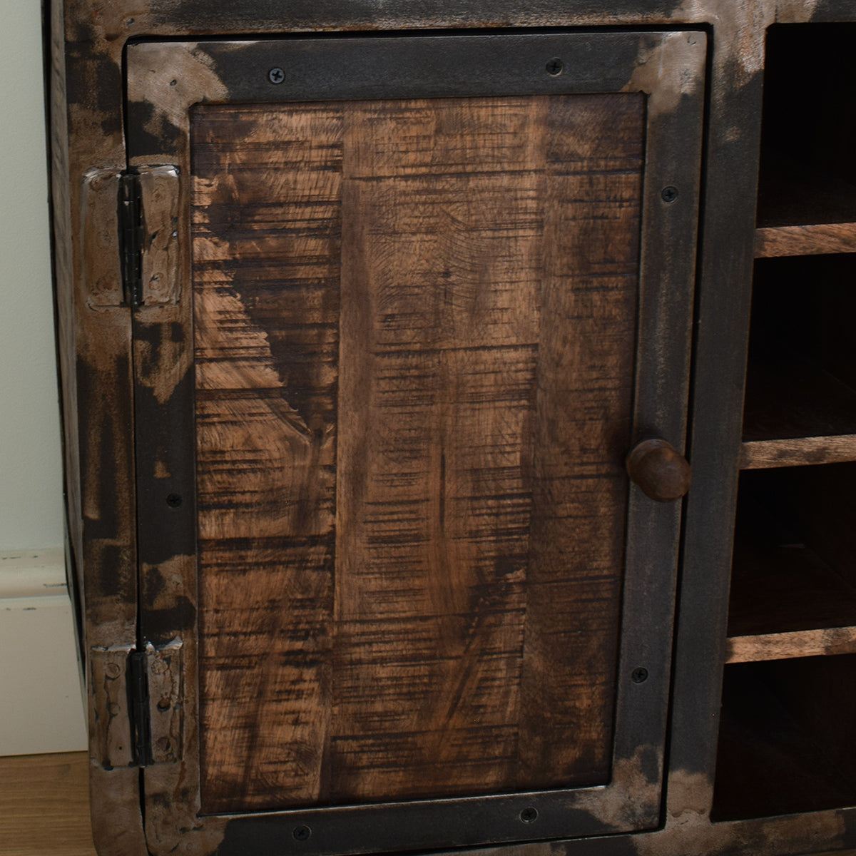Mango & Steel Wine Cabinet