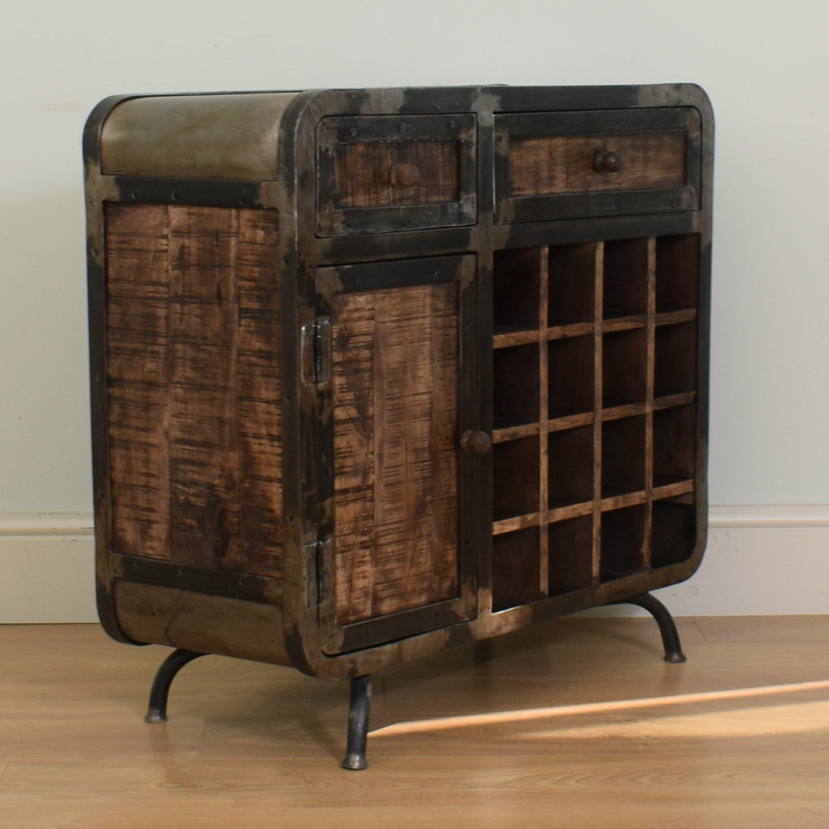 Mango & Steel Wine Cabinet