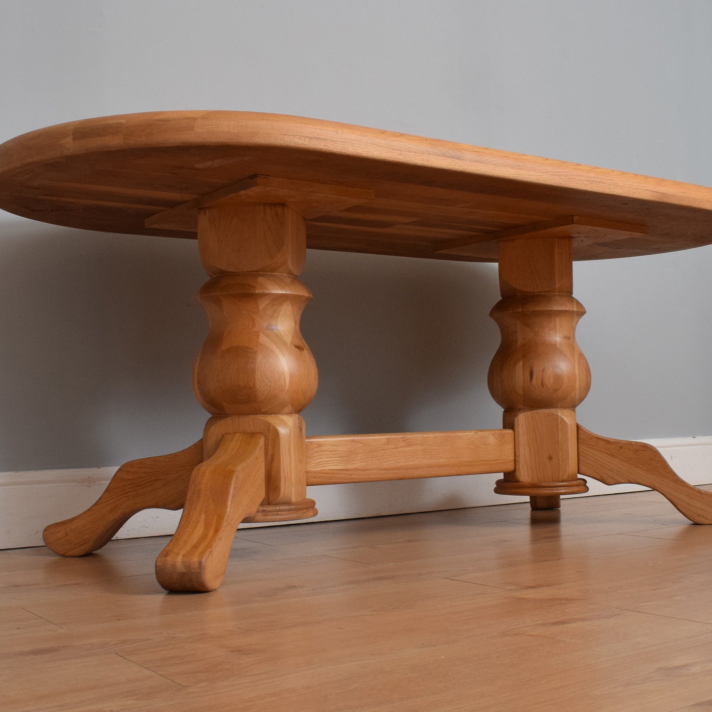 Robust Oak Dining Table and Six Chairs