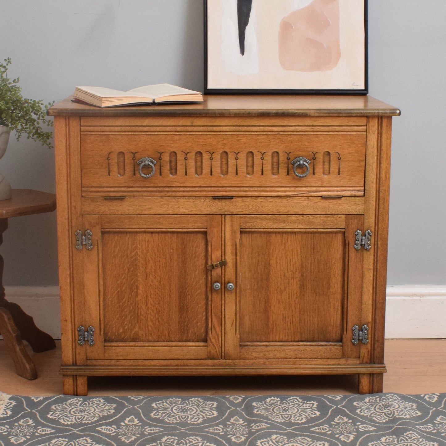 Restored Oak Media Cabinet