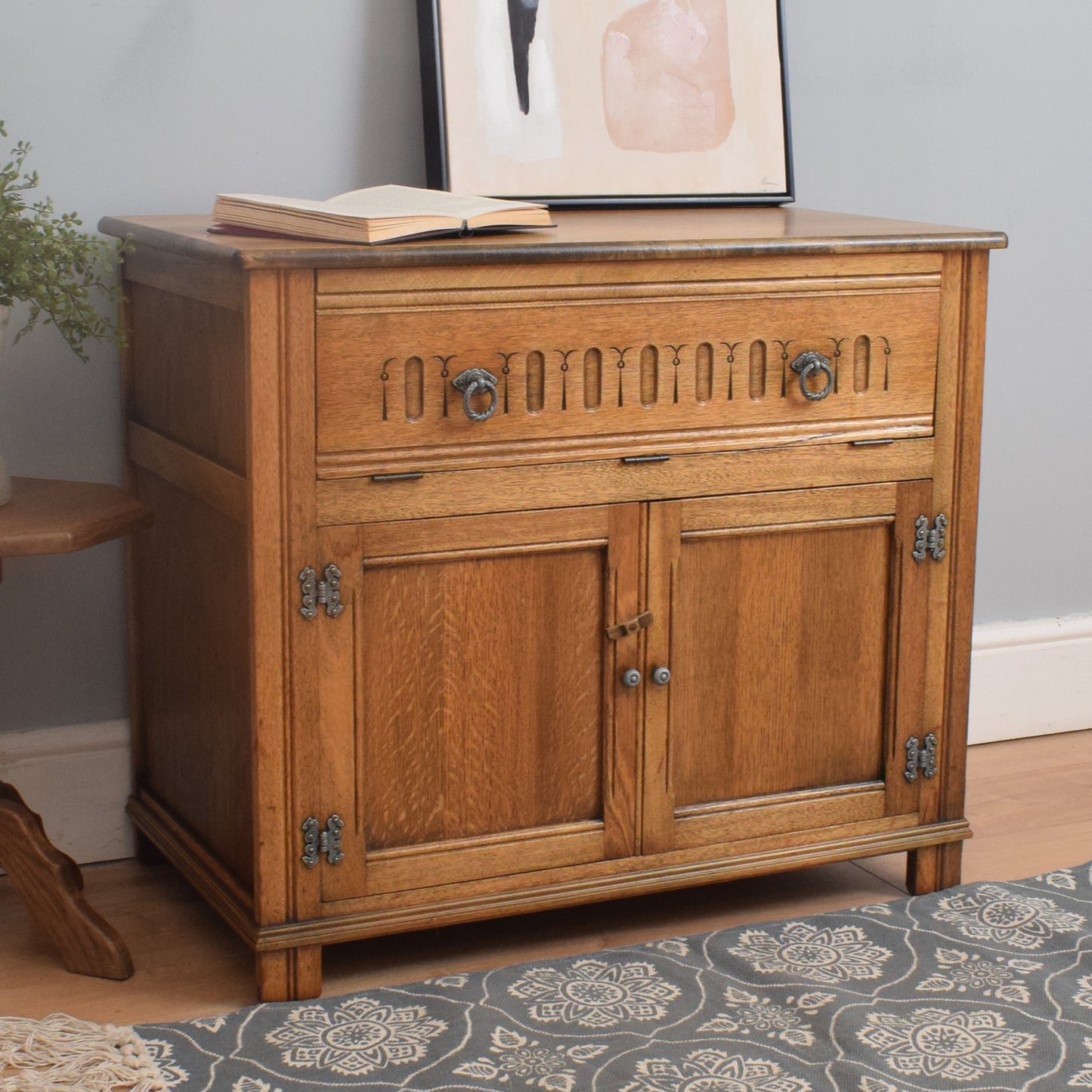 Restored Oak Media Cabinet