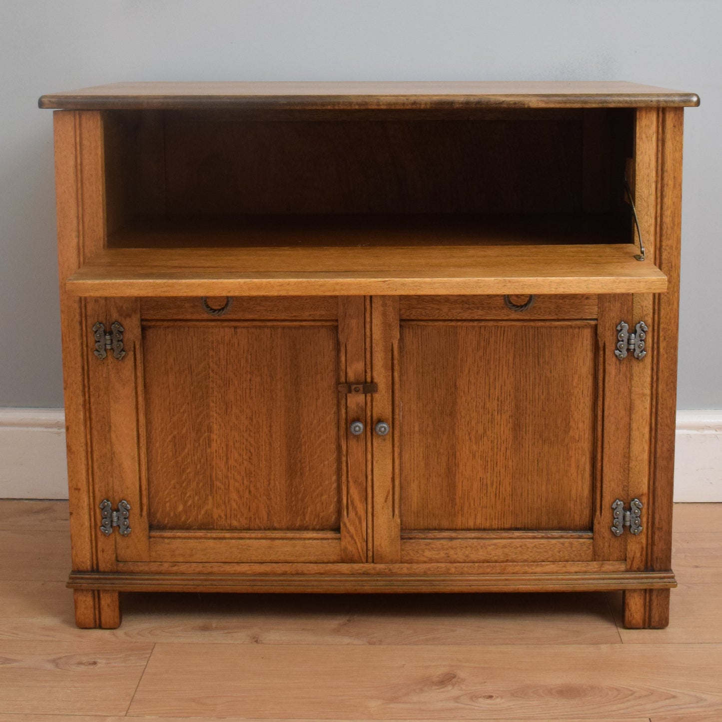 Restored Oak Media Cabinet