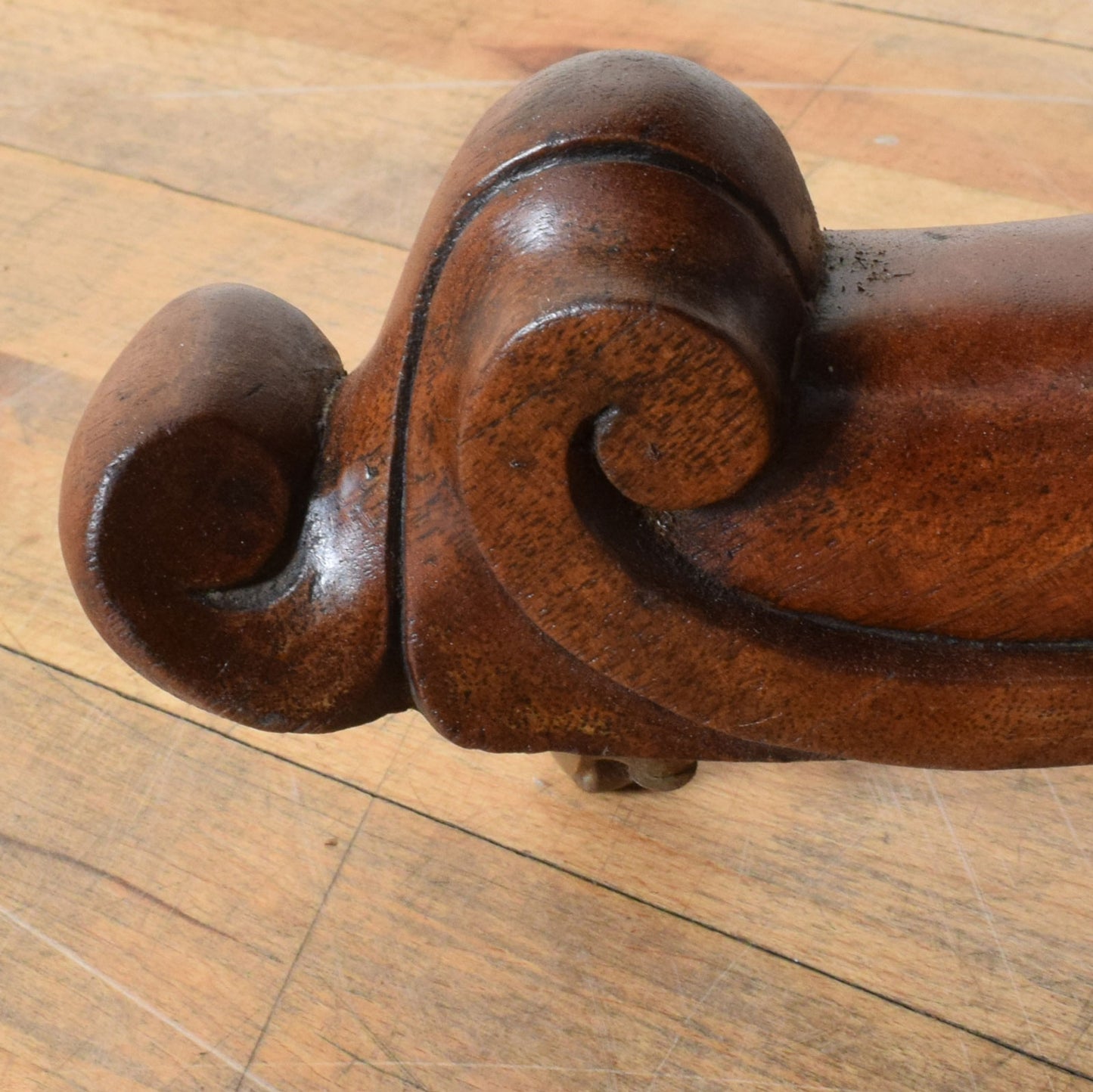 Carved Mahogany Regency Style Drop-Leaf Table and Two