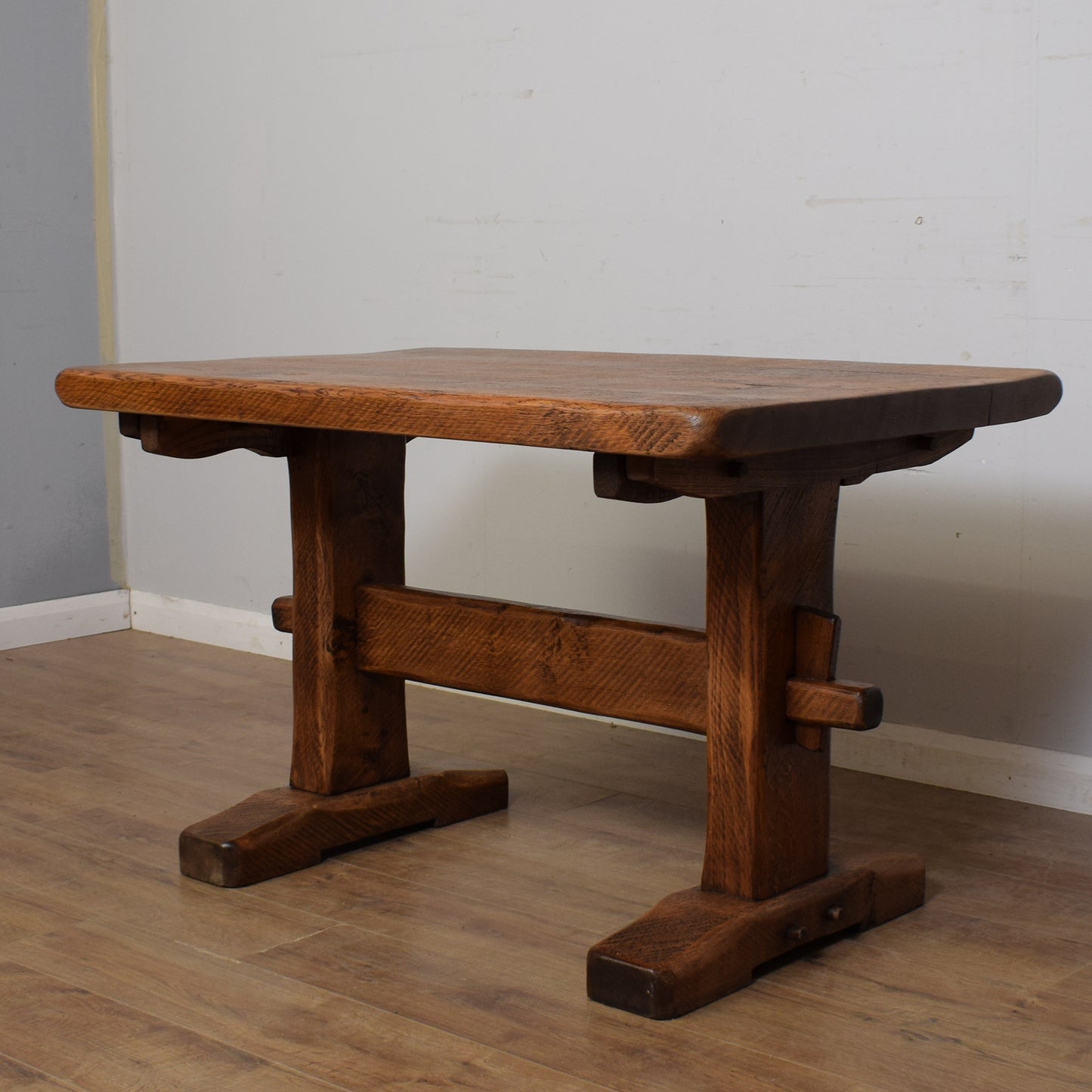 Solid Oak Table And Four Chairs