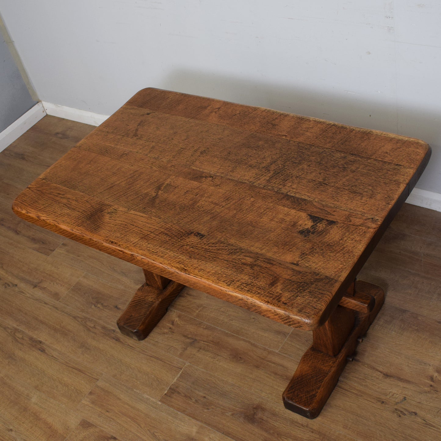 Solid Oak Table And Four Chairs