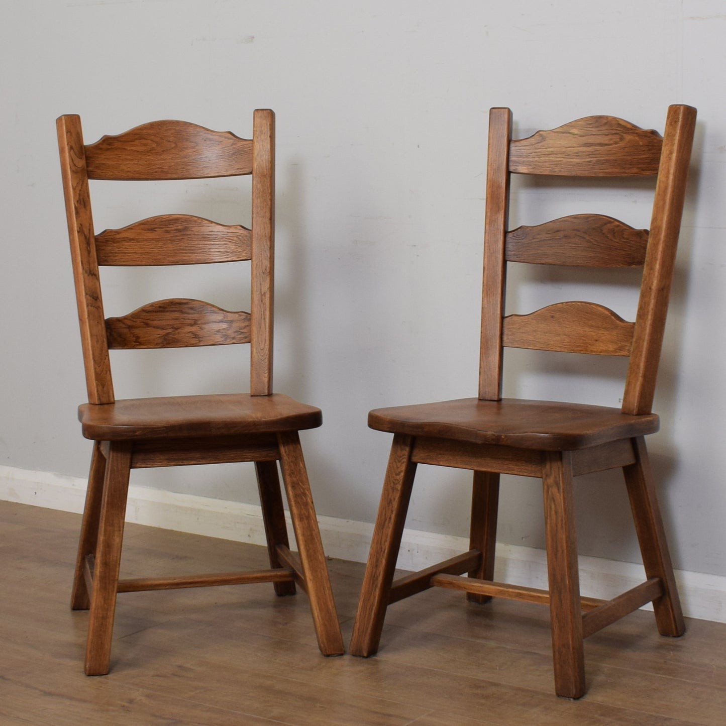 Solid Oak Table And Four Chairs