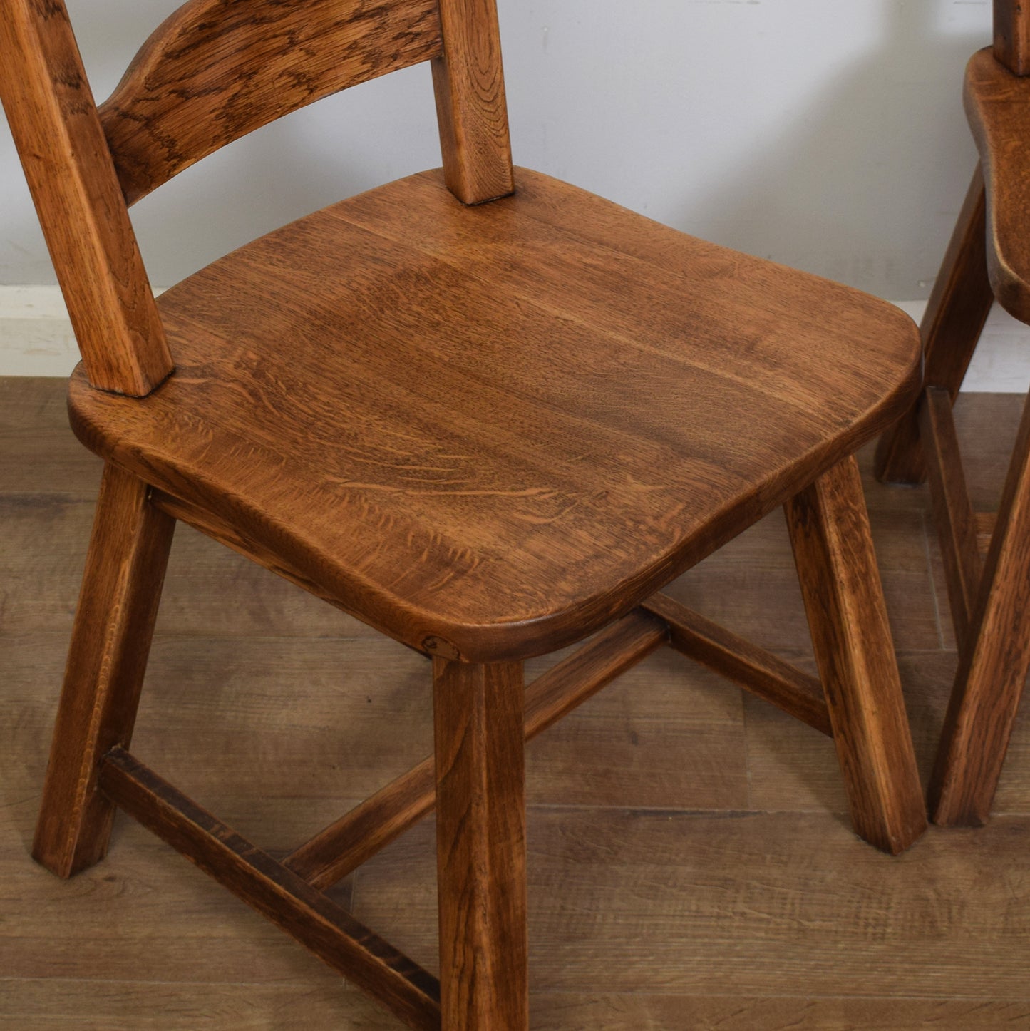 Solid Oak Table And Four Chairs