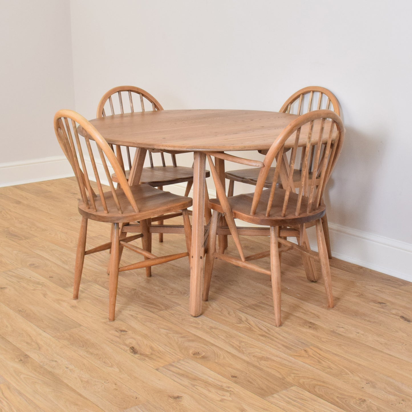 Restored Ercol Drop-Leaf Table and Four