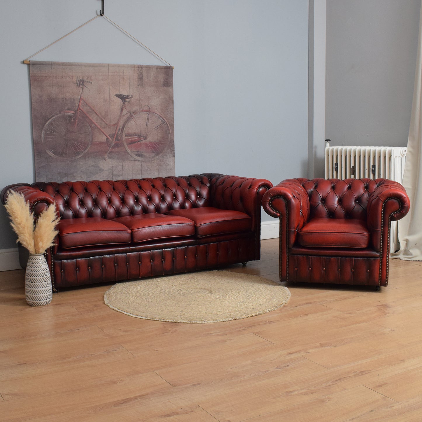 Chesterfield Sofa and Armchair
